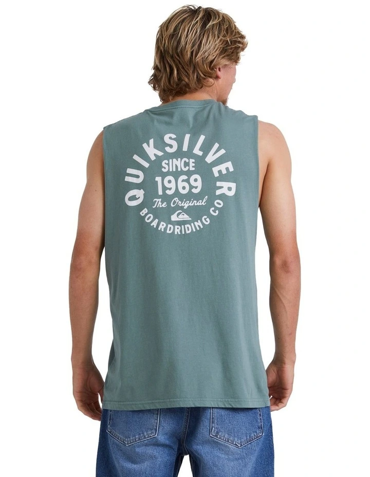 Quiksilver Circled Script Muscle Tee - Laurel Wreath