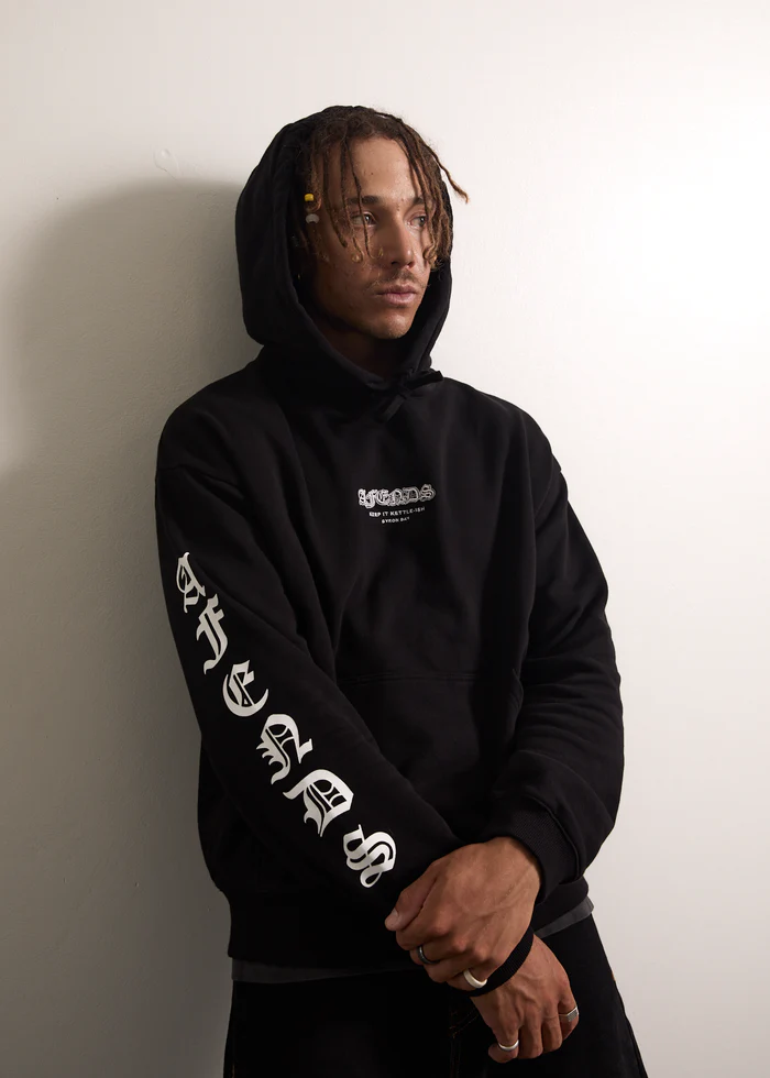 Afends Gothic Pull On Hood - Black