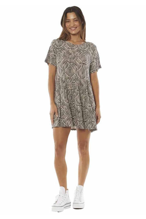 Sisstrevolution Don't Speak Knit SS Dress - Black Fade