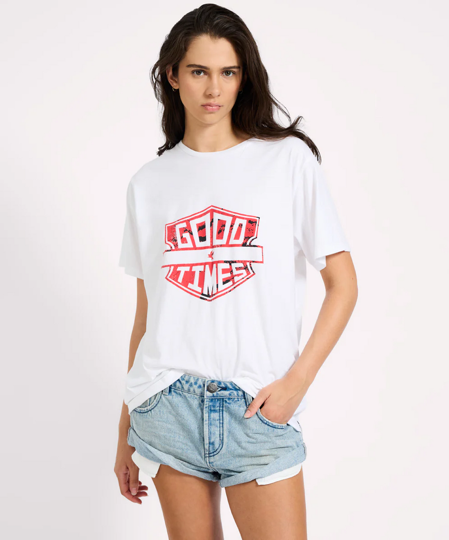 One Teaspoon Good Times Boyfriend Tee - White