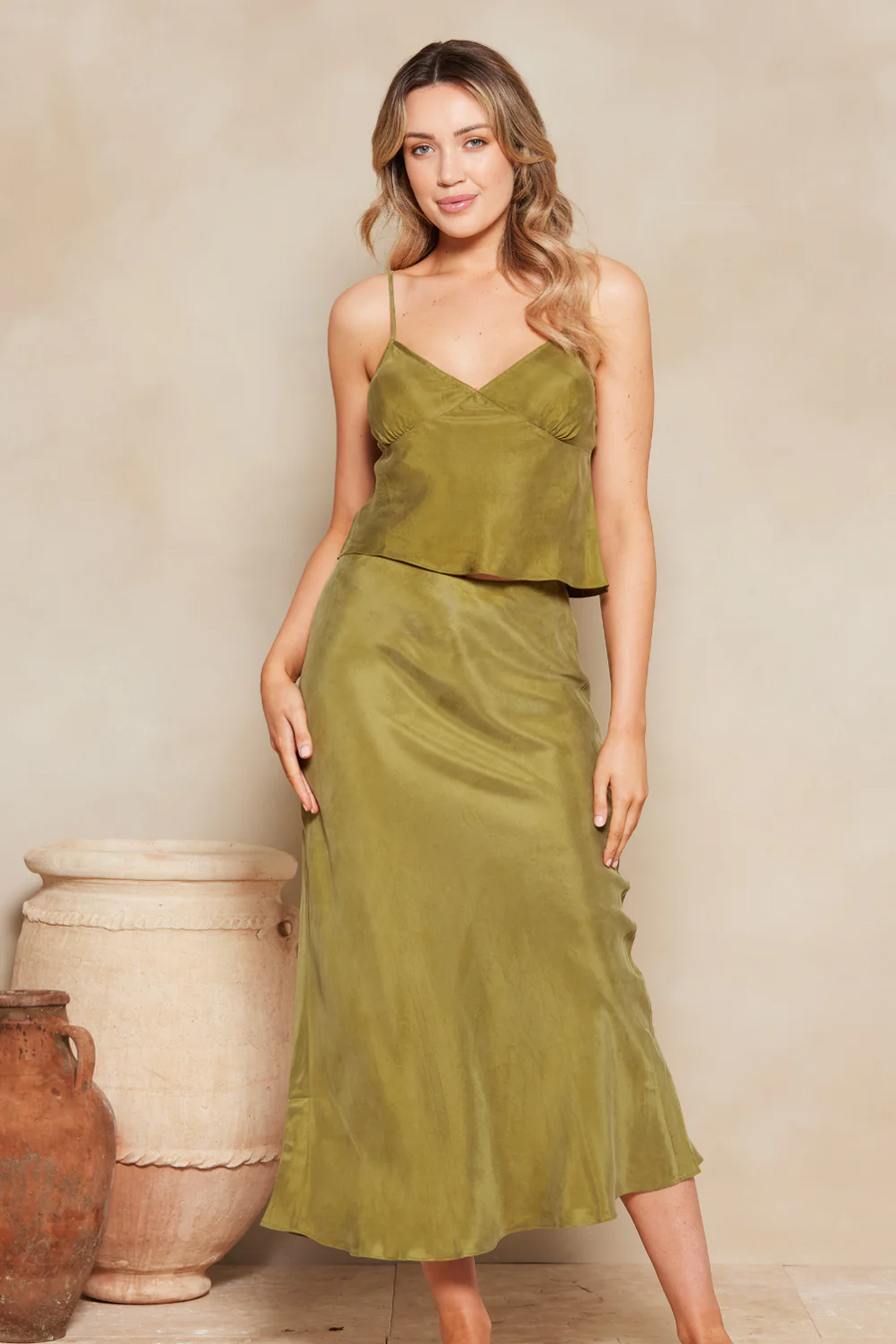 Tigerlily Cinzia Viola Cami - Olive