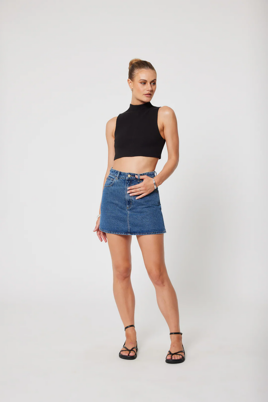 Abrand Aline Skirt Bella - Mid Blue