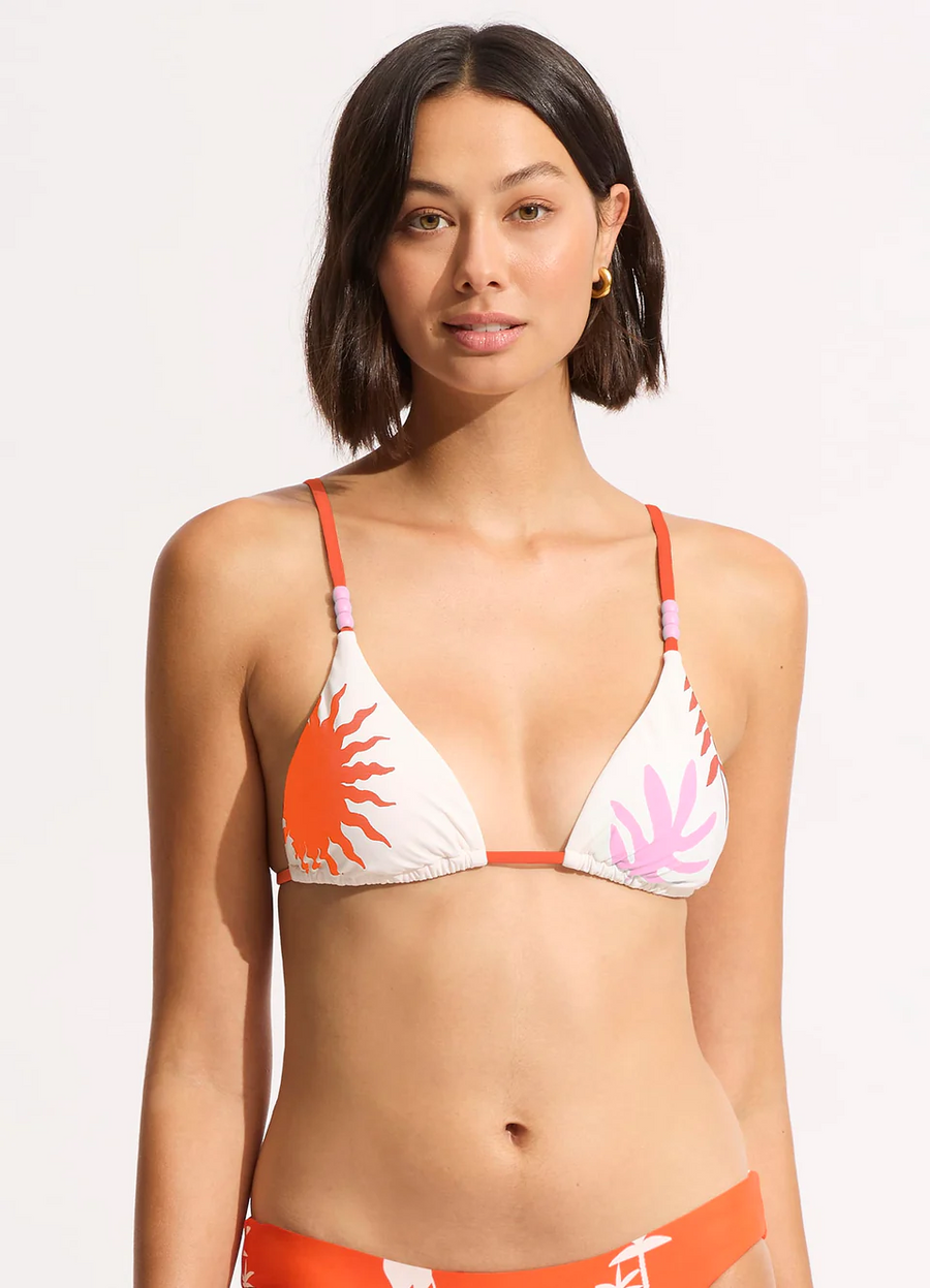 Seafolly Reversible Slide Triangle Bikini Top - Tamarillo