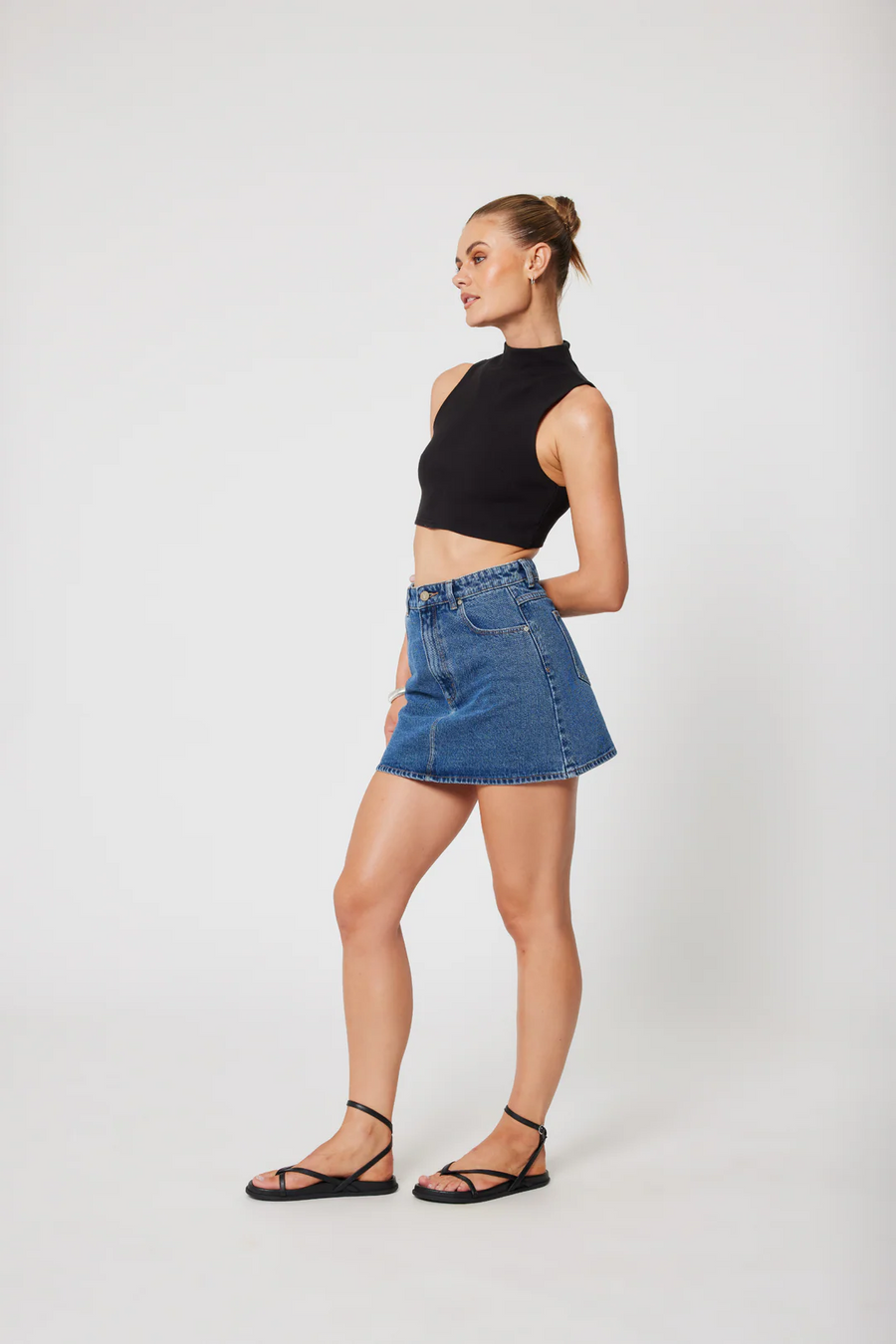Abrand Aline Skirt Bella - Mid Blue