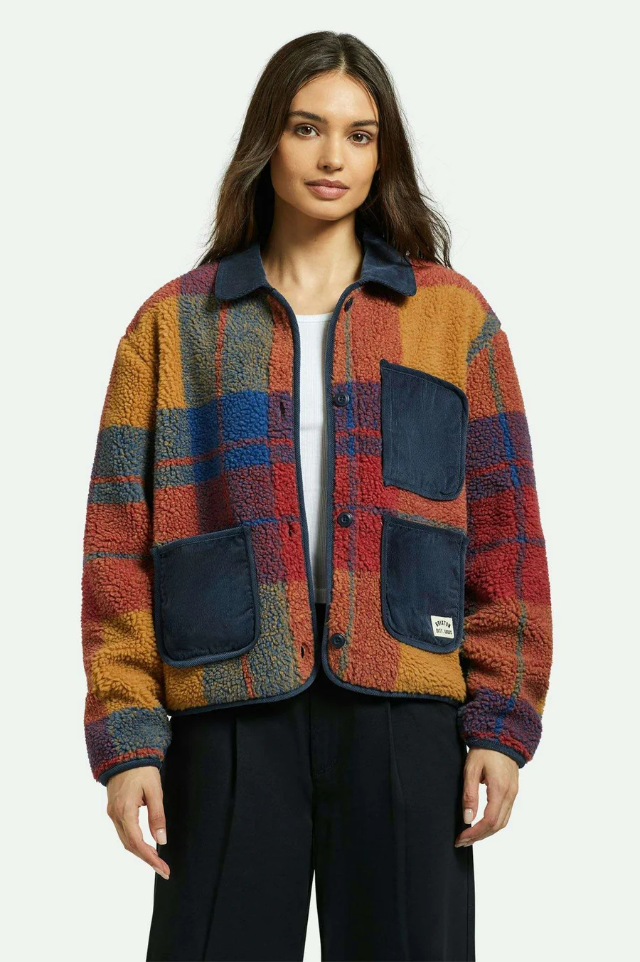 Brixton Delilah Sherpa Jacket -  Multi Color Plaid