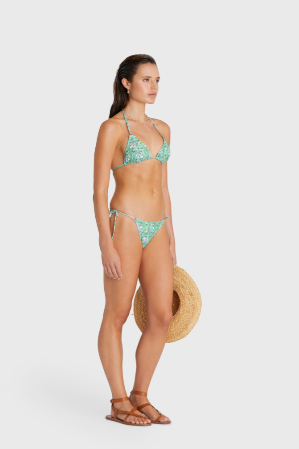 Heaven Bella Triangle  Bikini Top - Multi/Green/Yellow Flowers