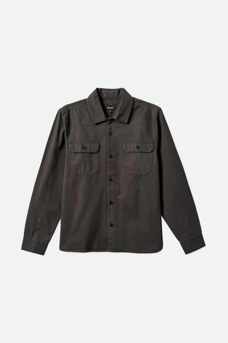 Brixton Bowery  Surplus L/S  Overshirt - Washed Black