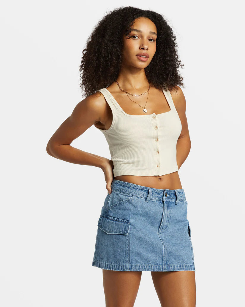 Billabong Hilary Cargo  Skirt - Medium Blue Rinse