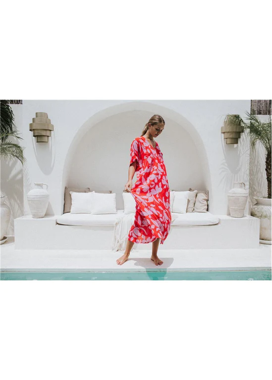Amuse Francie SS Woven Dress - Cherry
