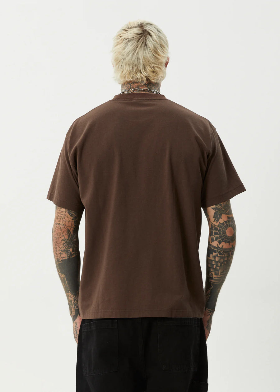 Afends Trayback Recycled  Boxy Fit Tee  -Coffee