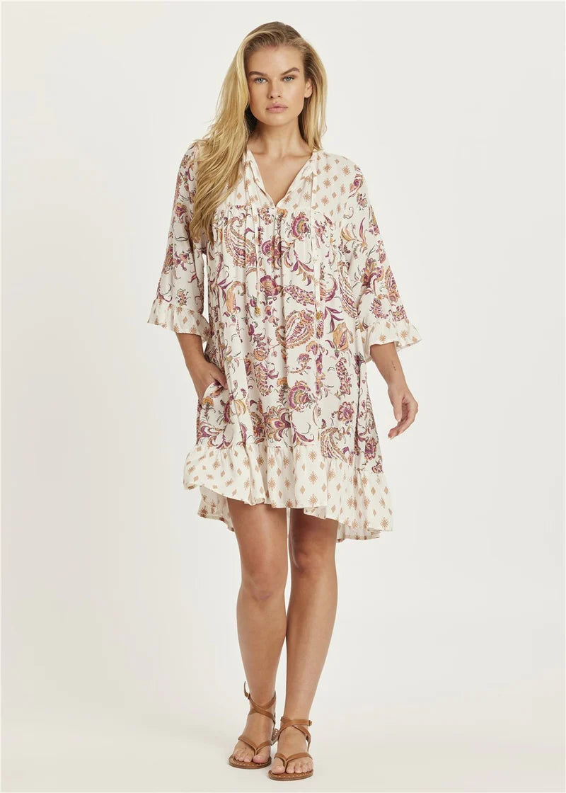 Amuse Society Spring Fling Woven Mini Dress - Sandy
