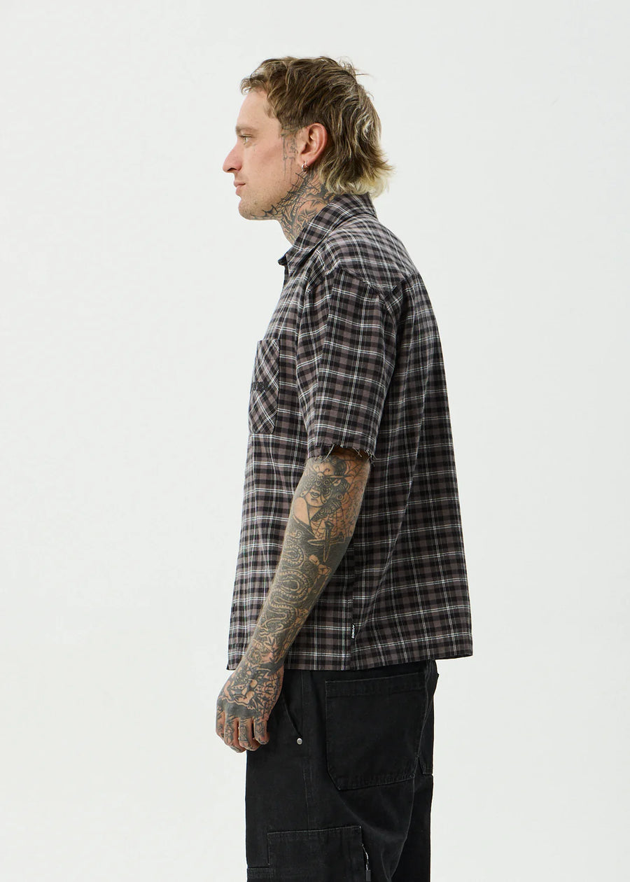 Afends Darkness SS Shirt -Black Check