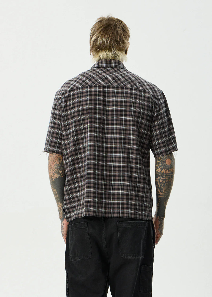 Afends Darkness SS Shirt -Black Check