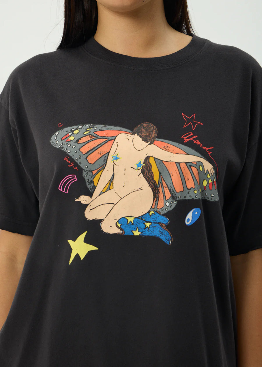 Afends Easty Oversized Tee - Stone Black