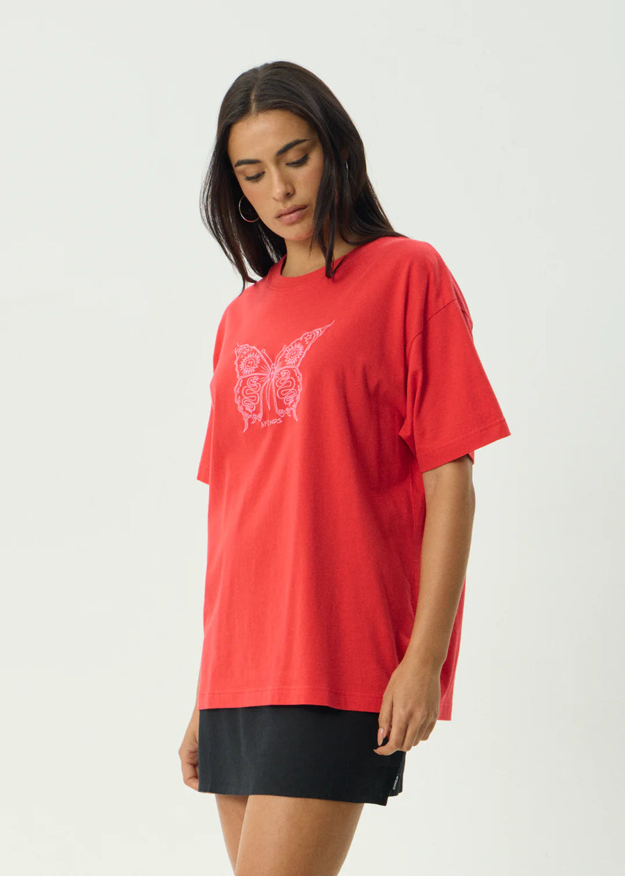 Afends Fly Away Oversized Tee - Tomato