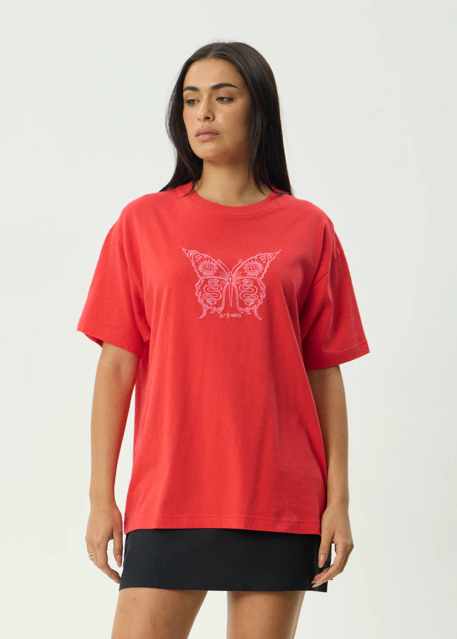 Afends Fly Away Oversized Tee - Tomato