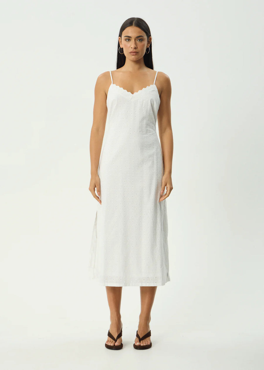 Afends Kindred  Midi Dress - White