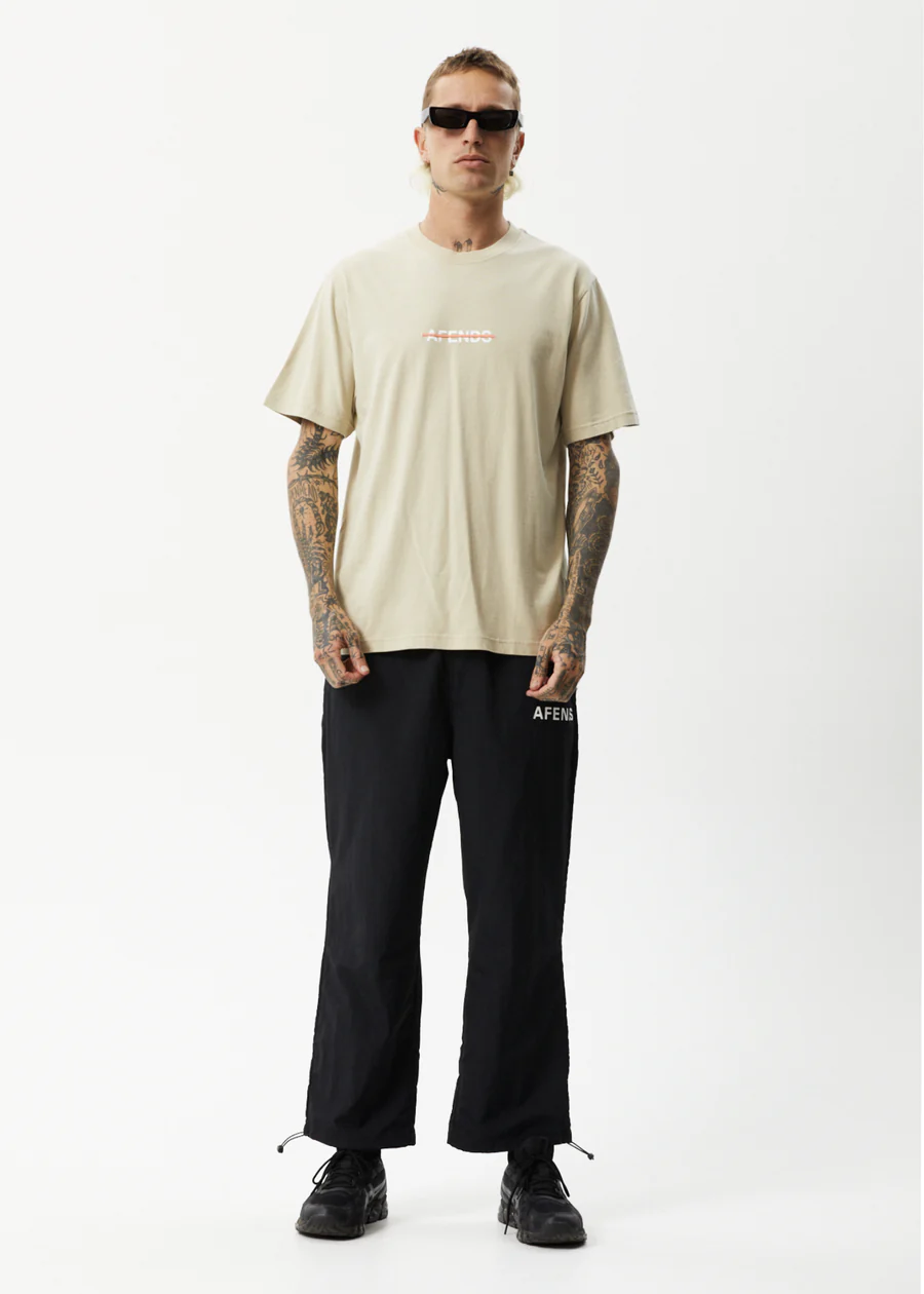 Afends Liquid Recycled Retro Fit Tee - Cement