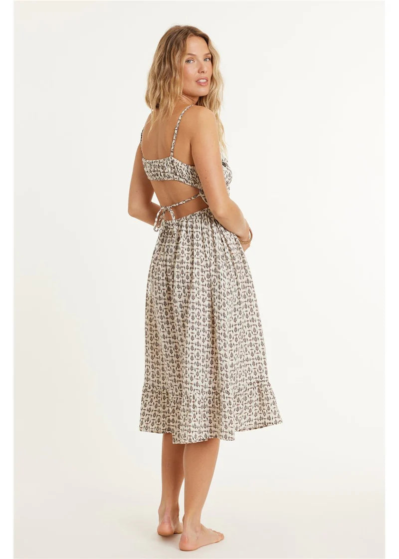 Amuse Society  Breaking Hearts Midi  Tank Dress - Casa Blanca