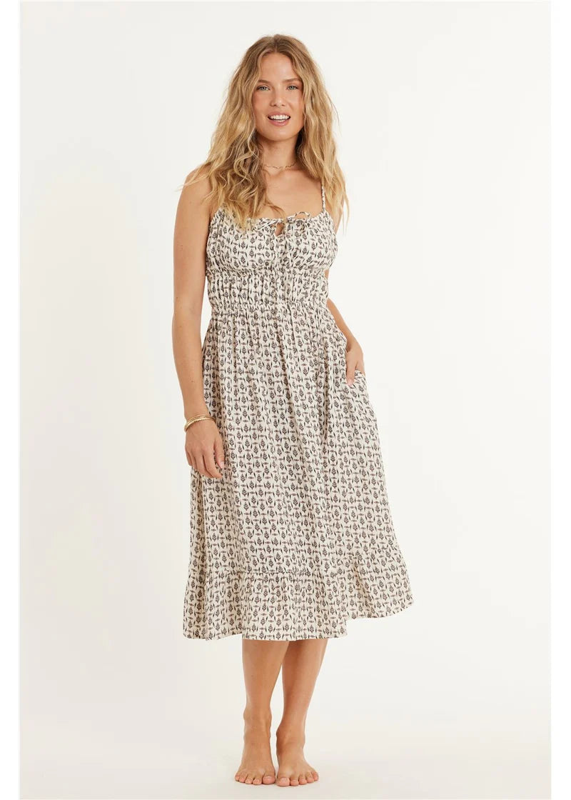 Amuse Society  Breaking Hearts Midi  Tank Dress - Casa Blanca