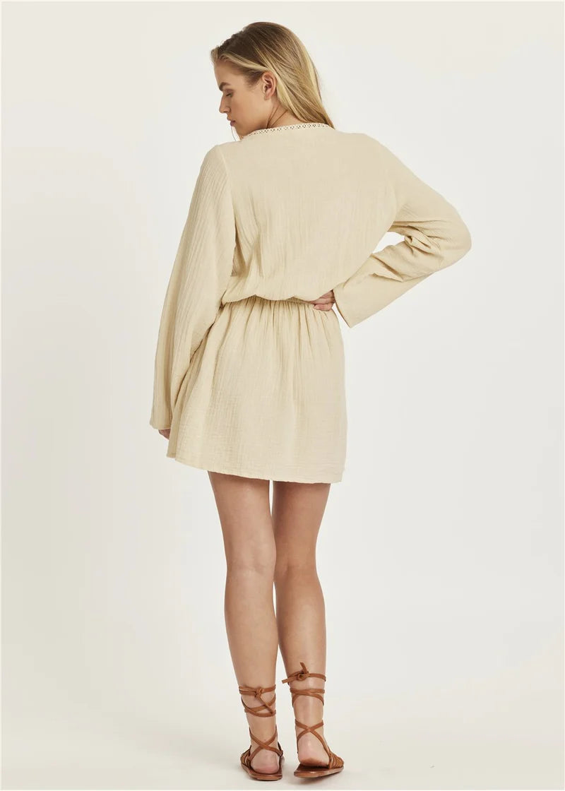 Amuse Society  Ring My Bell Woven Mini Dress - Sandy