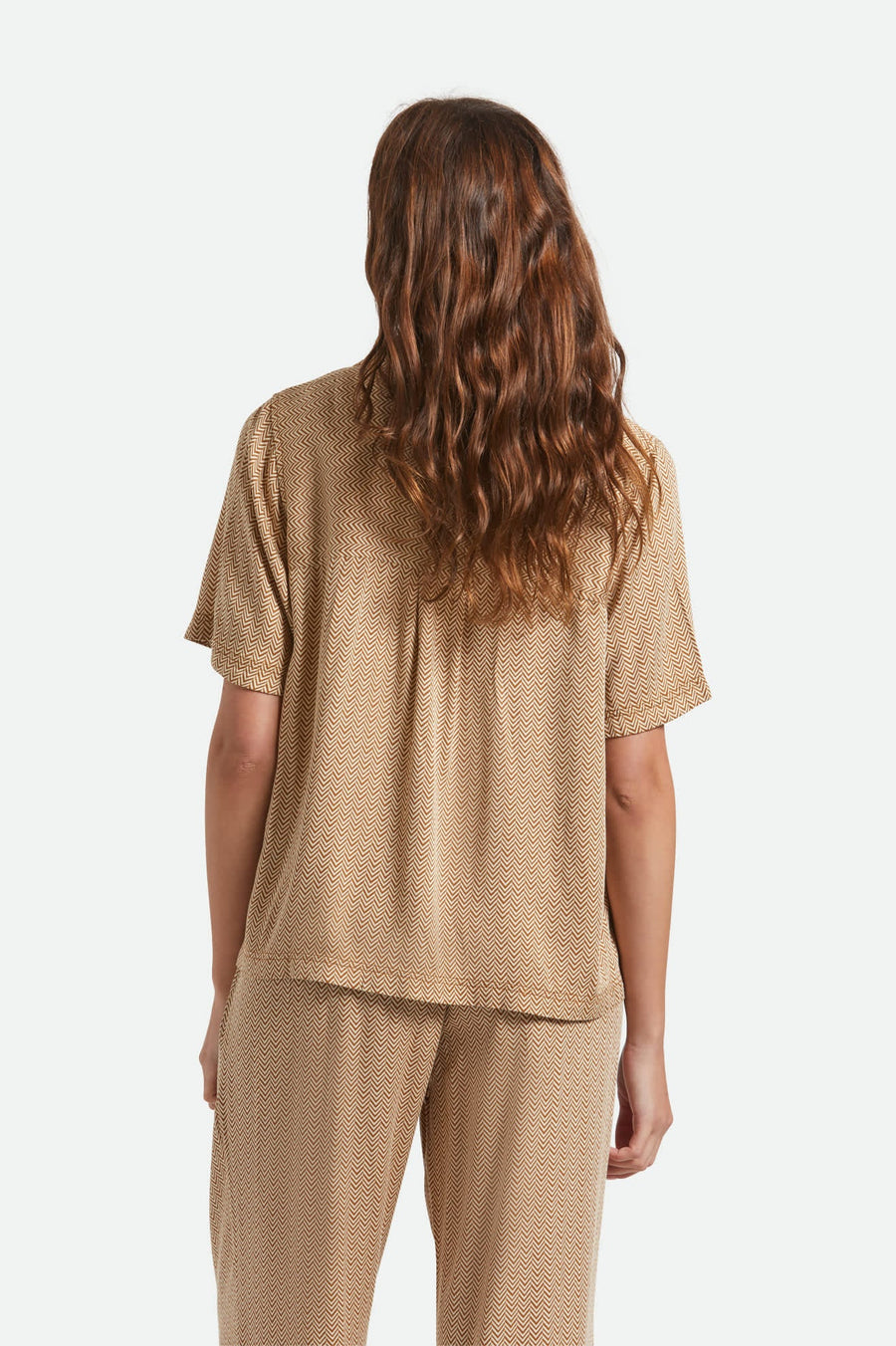 Brixton Hudson Lounge S/S Woven Shirt -  Washed Copper / Whitecap