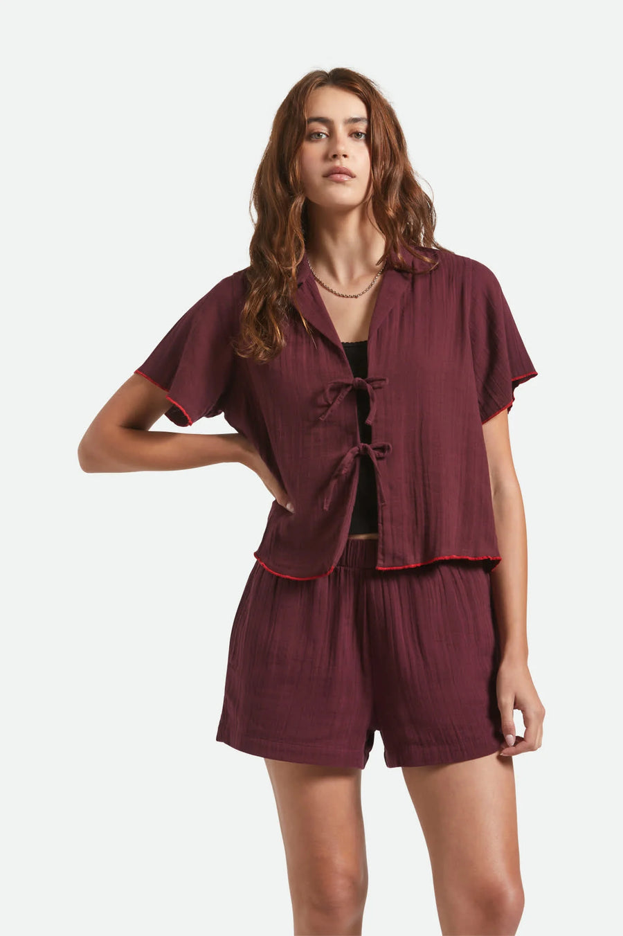 Brixton Wandering  Tie Top - Port