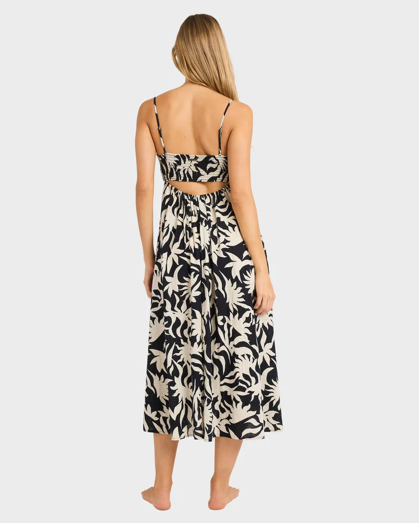 Billabong By My Side Island Heat  Midi Dress - Black White