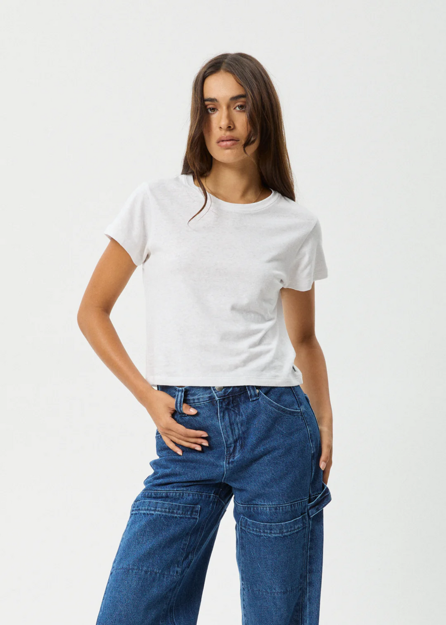 Afends  Carmen Baby Tee - White