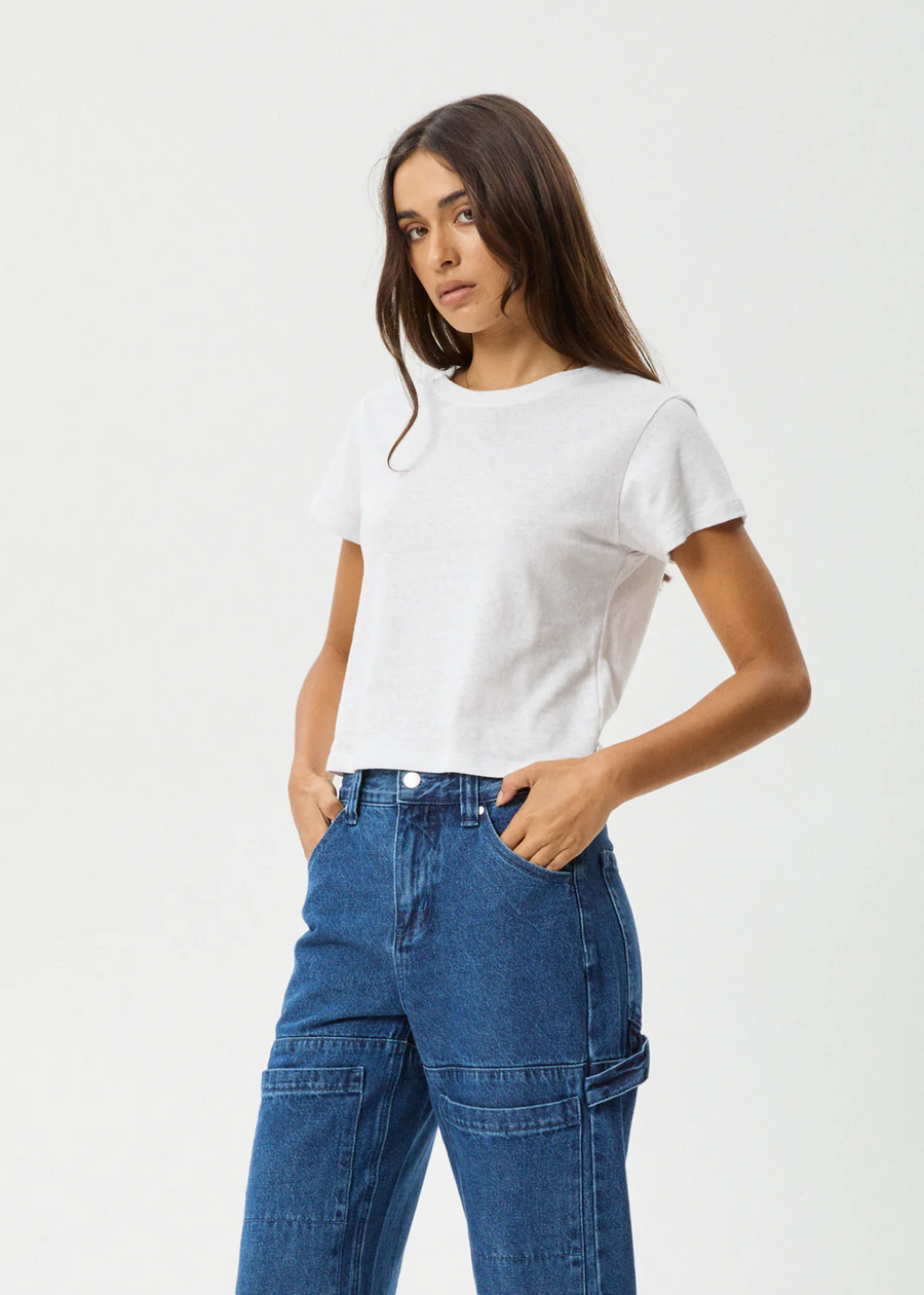 Afends  Carmen Baby Tee - White