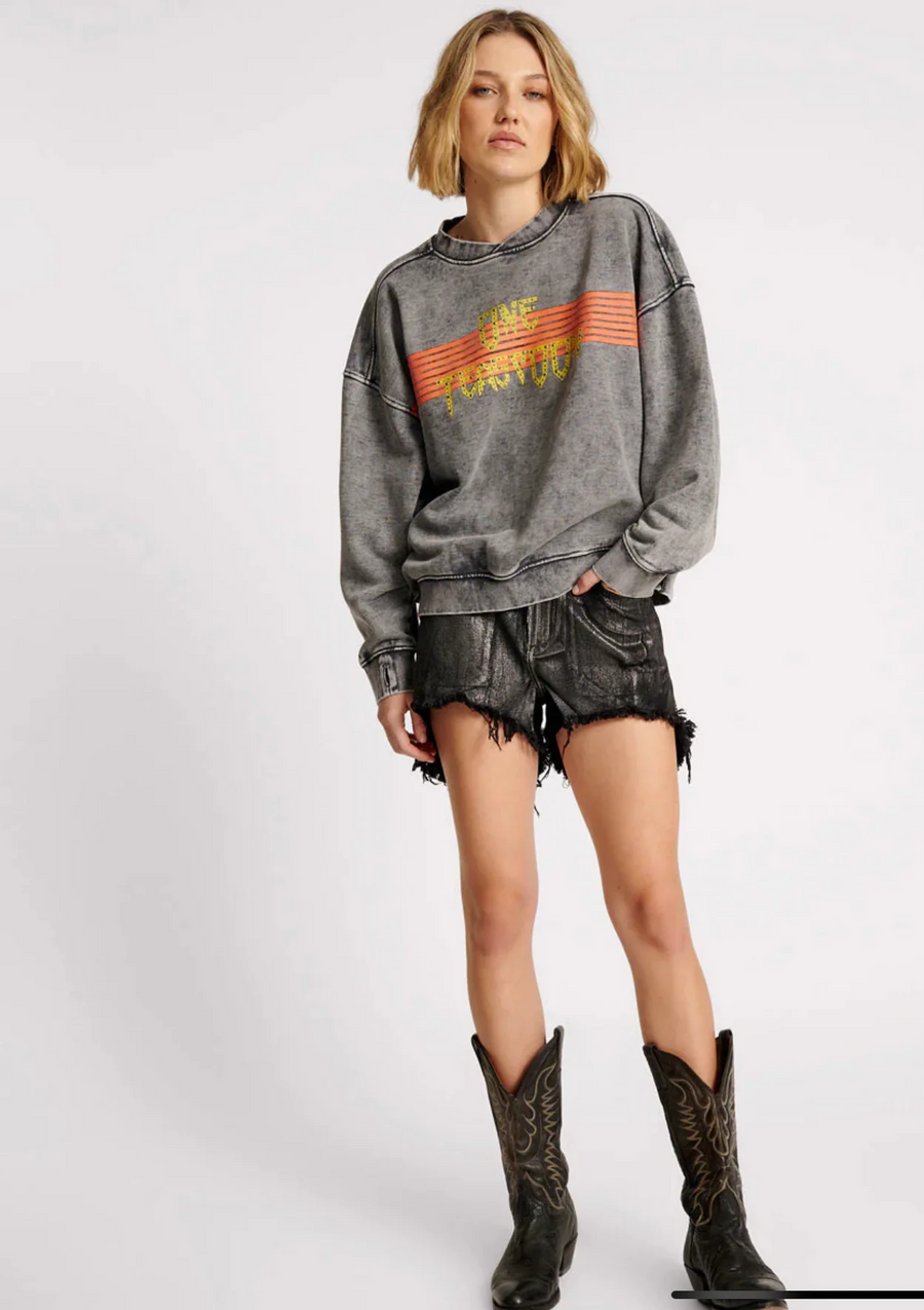 One Teaspoon Gothic Studded Retro Sweater - Black Acid