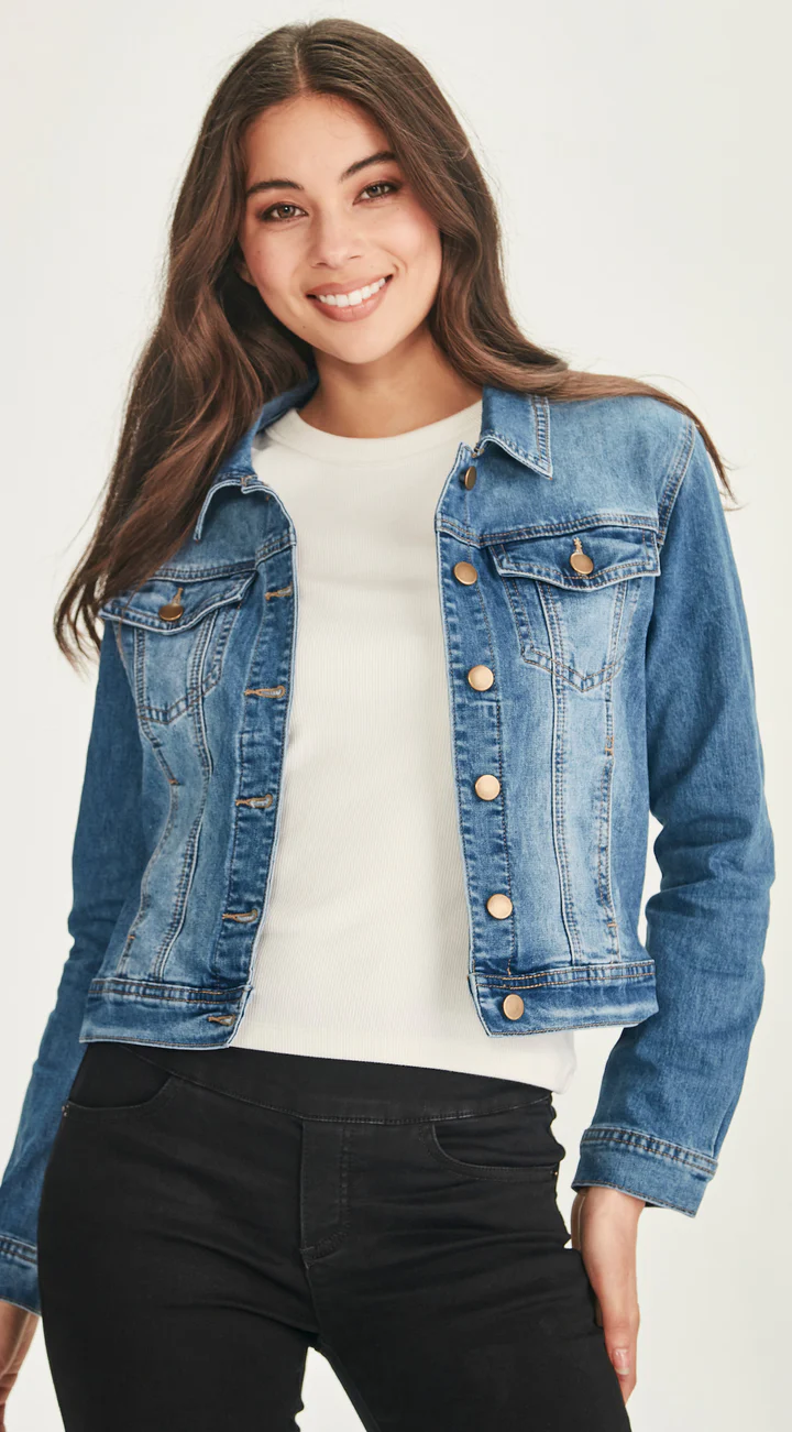 Junkfood Stretch Denim Jacket - Mid Blue