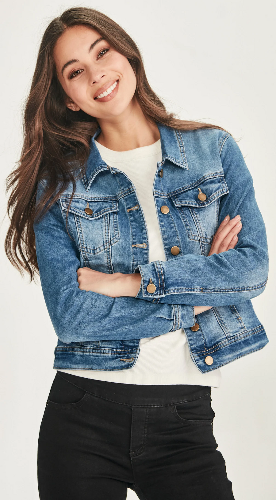 Junkfood Stretch Denim Jacket - Mid Blue