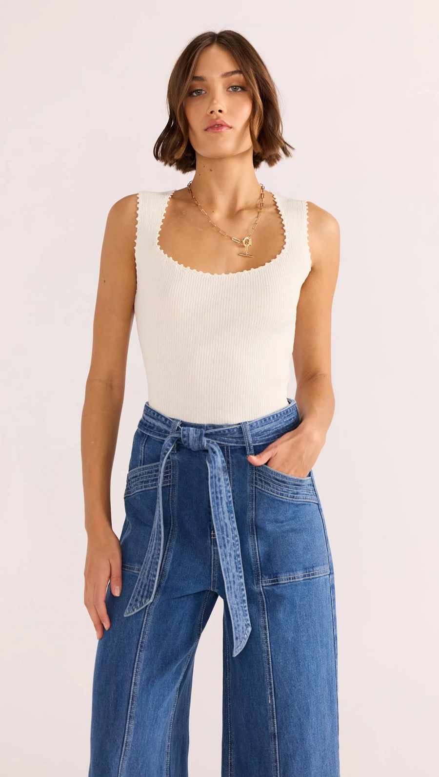 Minkpink Ellis Denim Panel Jeans - Denim