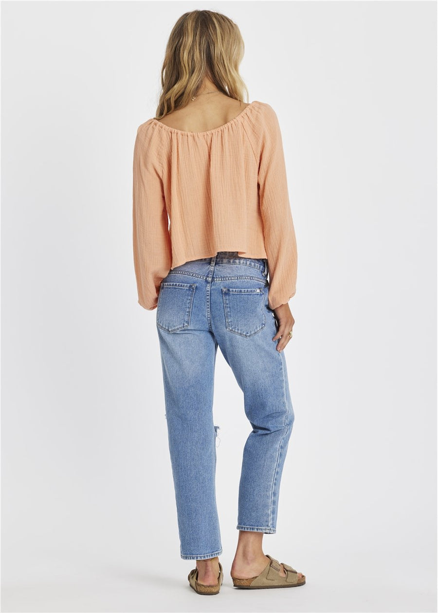 Sisstrevolution  Wave Rider LS Woven Top - Sunset