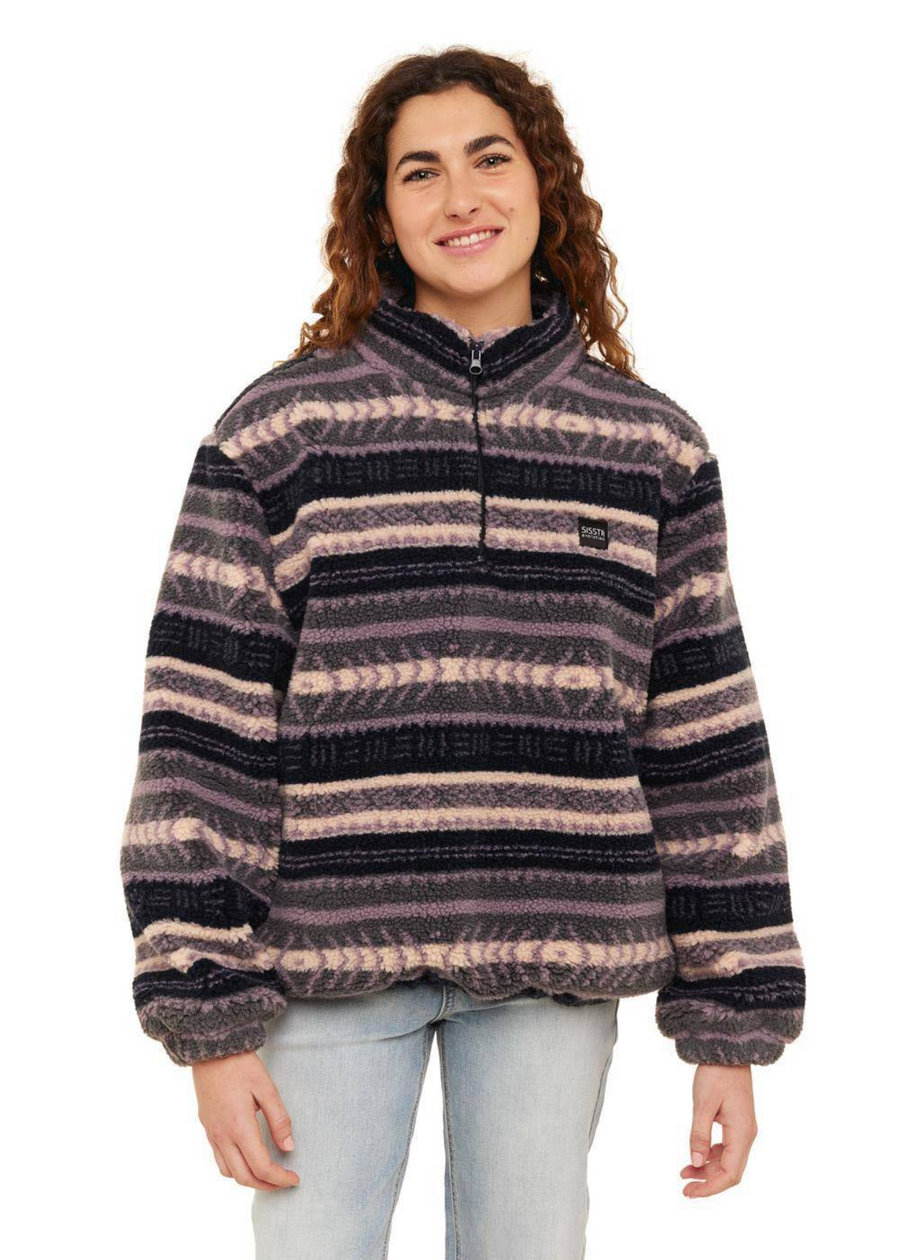 Sisstrevolution Smooth Sherpa  Fleece - Grey Heather / Purple
