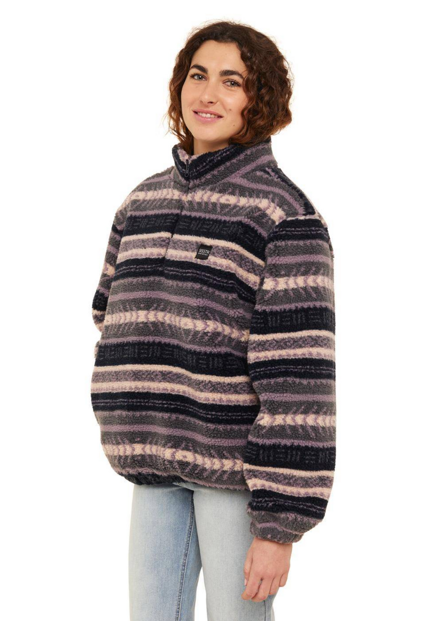 Sisstrevolution Smooth Sherpa  Fleece - Grey Heather / Purple