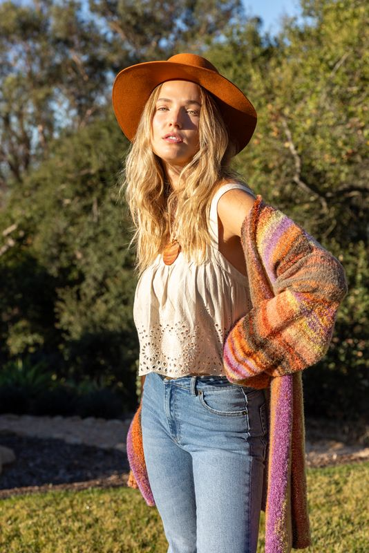 Amuse Society Shady Cove Sweater - Rust / Multi