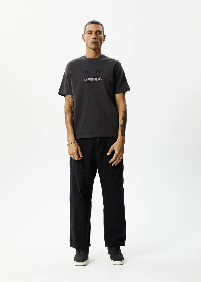 Afends Sunset Graphic Retro Tee - Stone Black