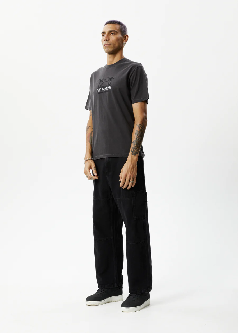 Afends Sunset Graphic Retro Tee - Stone Black
