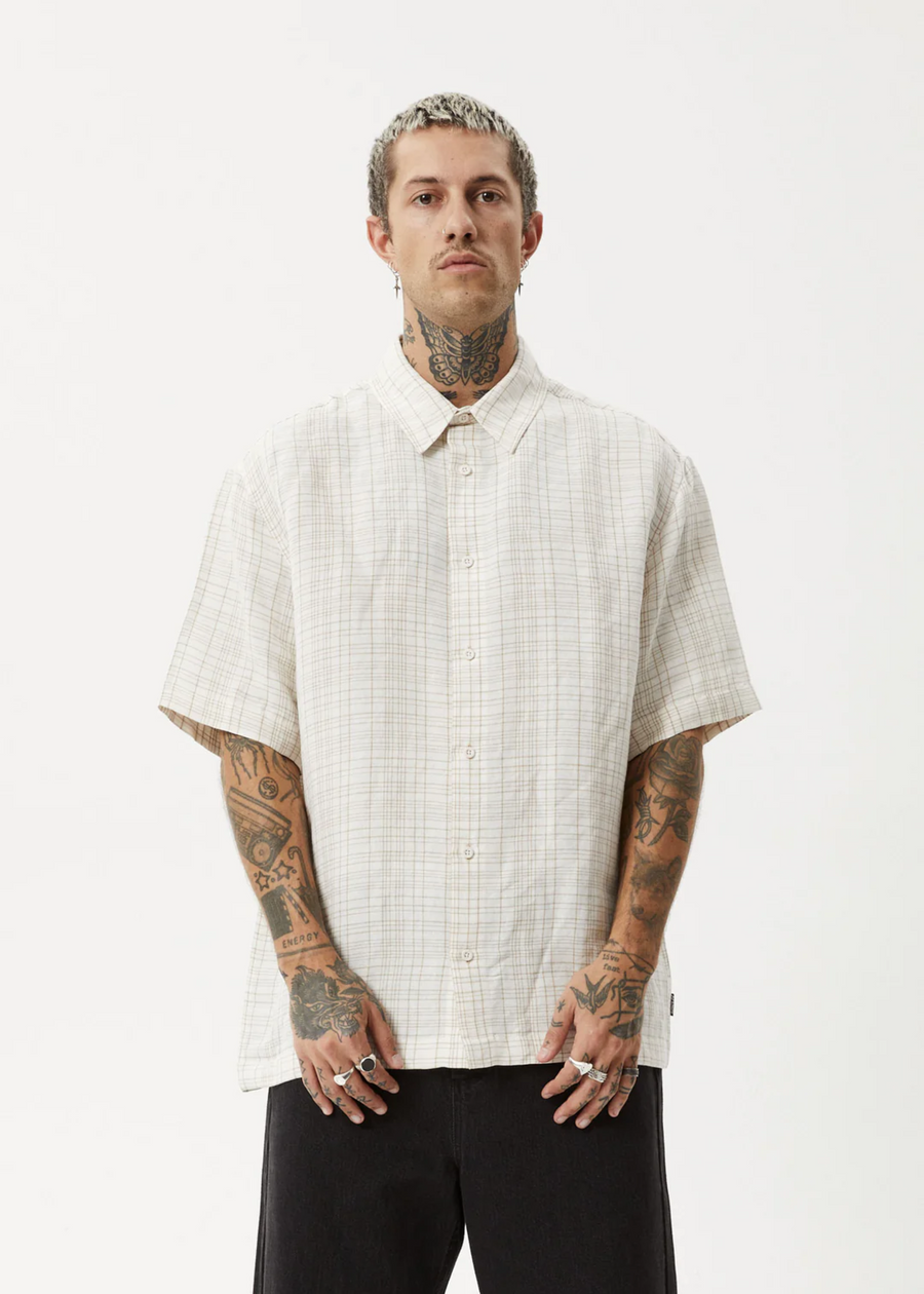 Afends Criss Cross  Hemp SS Shirt - Taupe