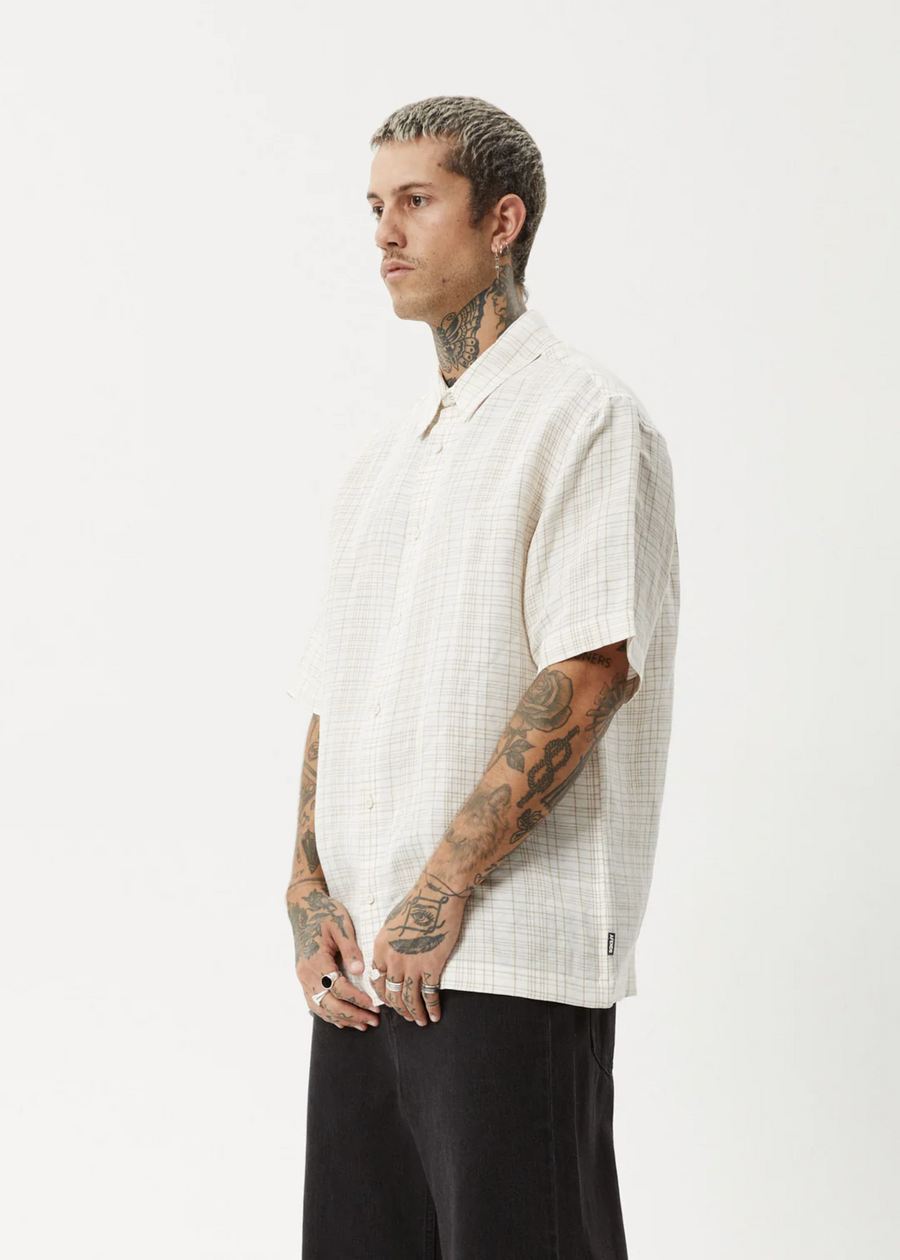 Afends Criss Cross  Hemp SS Shirt - Taupe