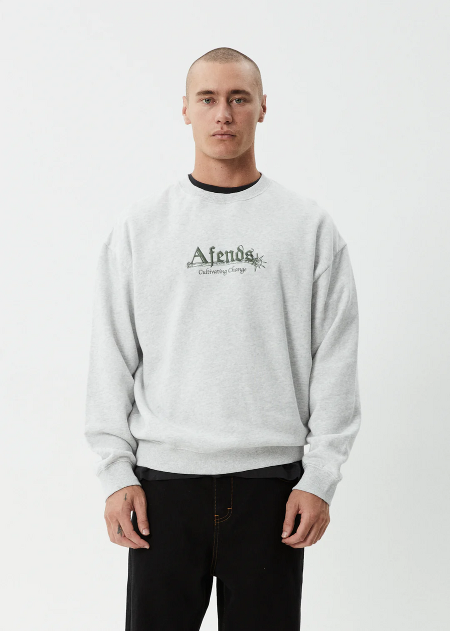Afends Mace Crew Neck Jumper  - Grey Marle