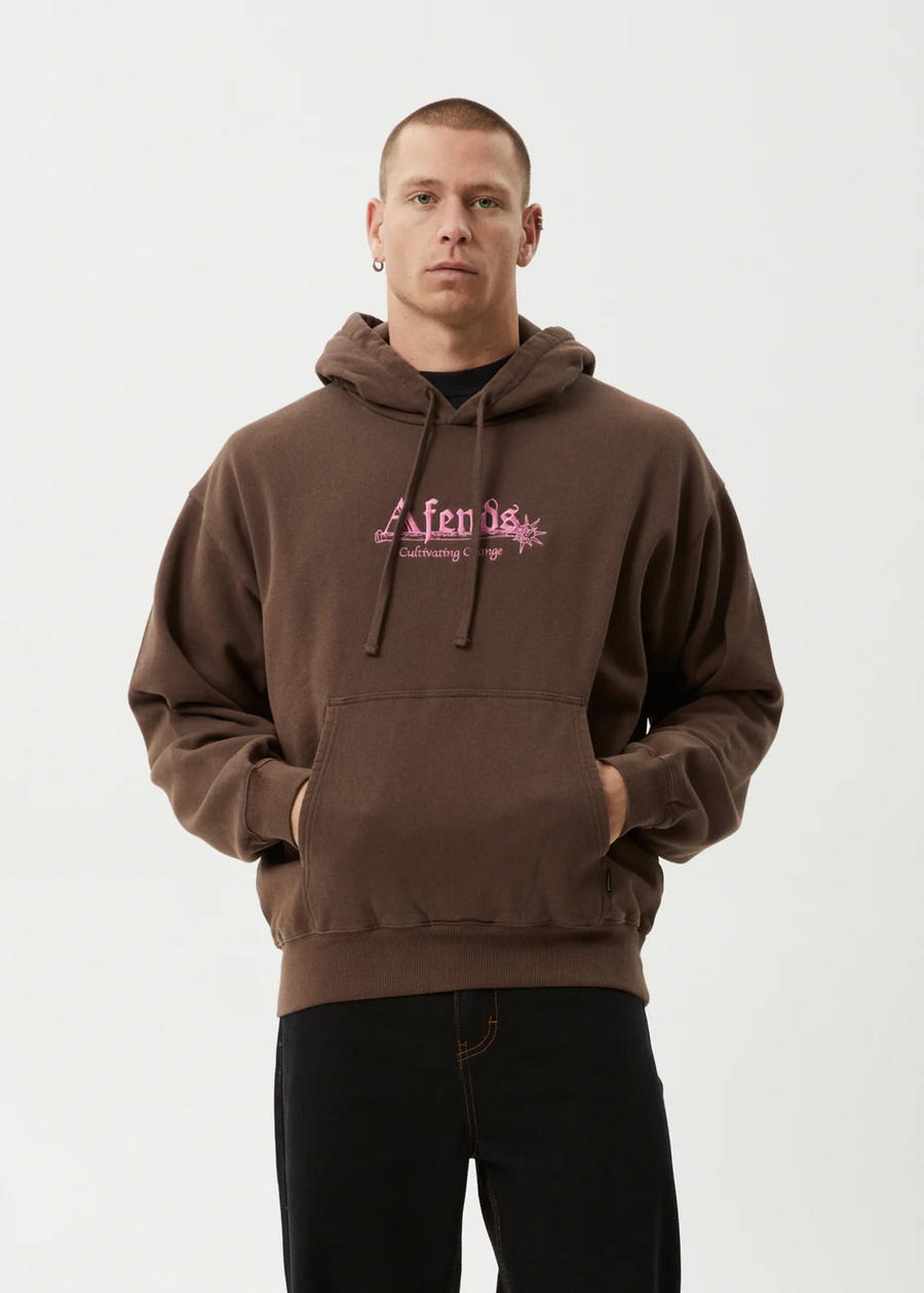 Afends Mace Recycled Pull On Hood - Coffee