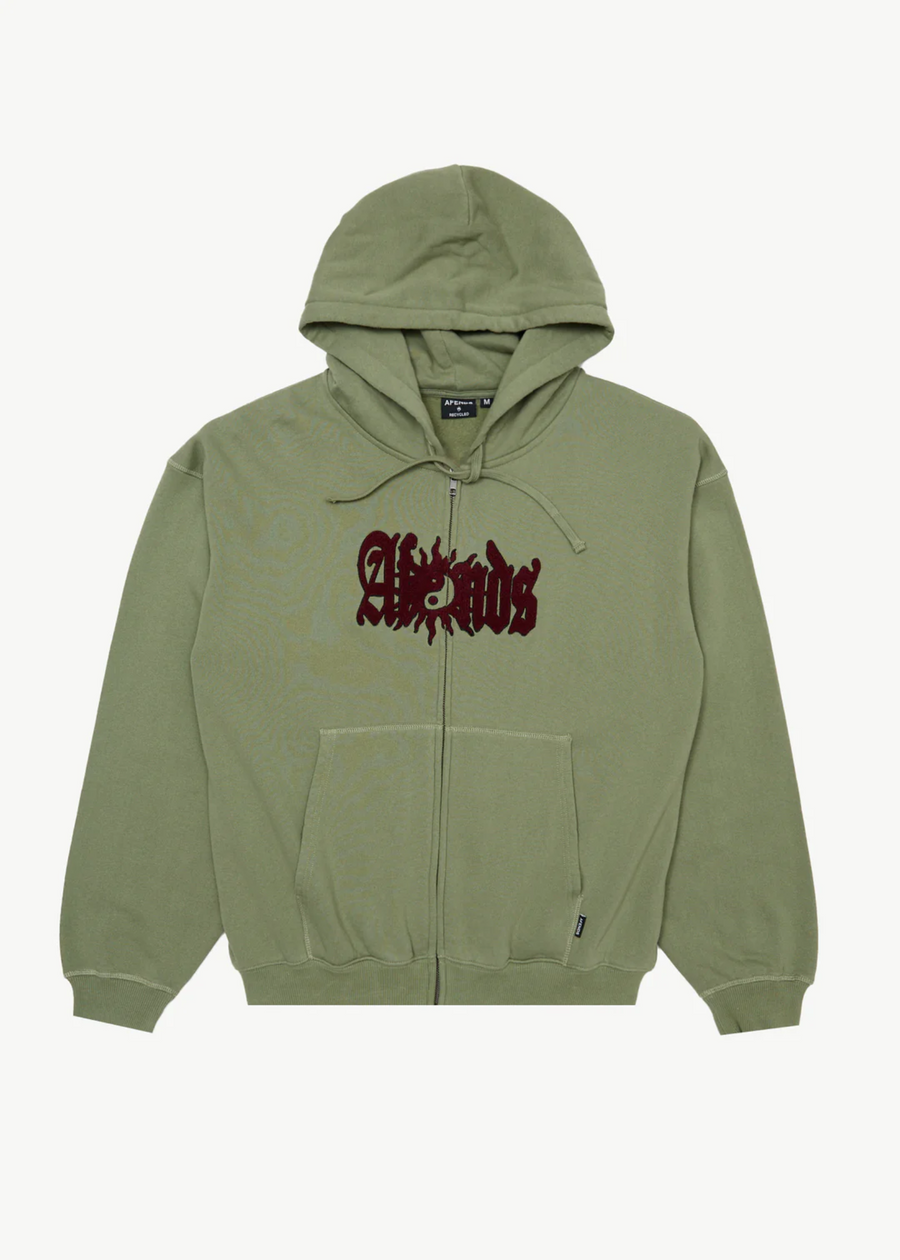 Afends Sun Bite Zip Hood - Oil Green