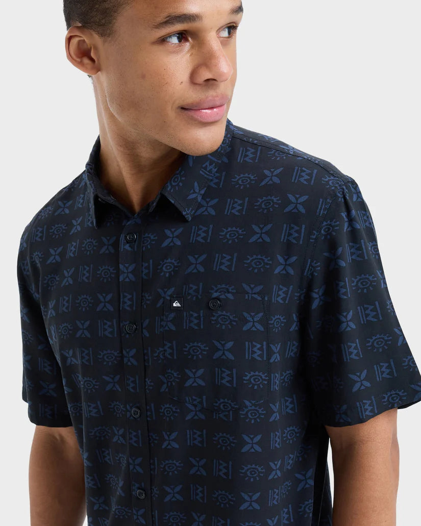 Quiksilver  Safe  Paradise SS Shirt  - Black Etched In Stone
