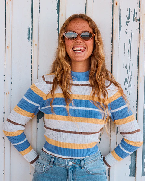 Roxy Playa Morning Sweater - Grapemist Morning Stripe