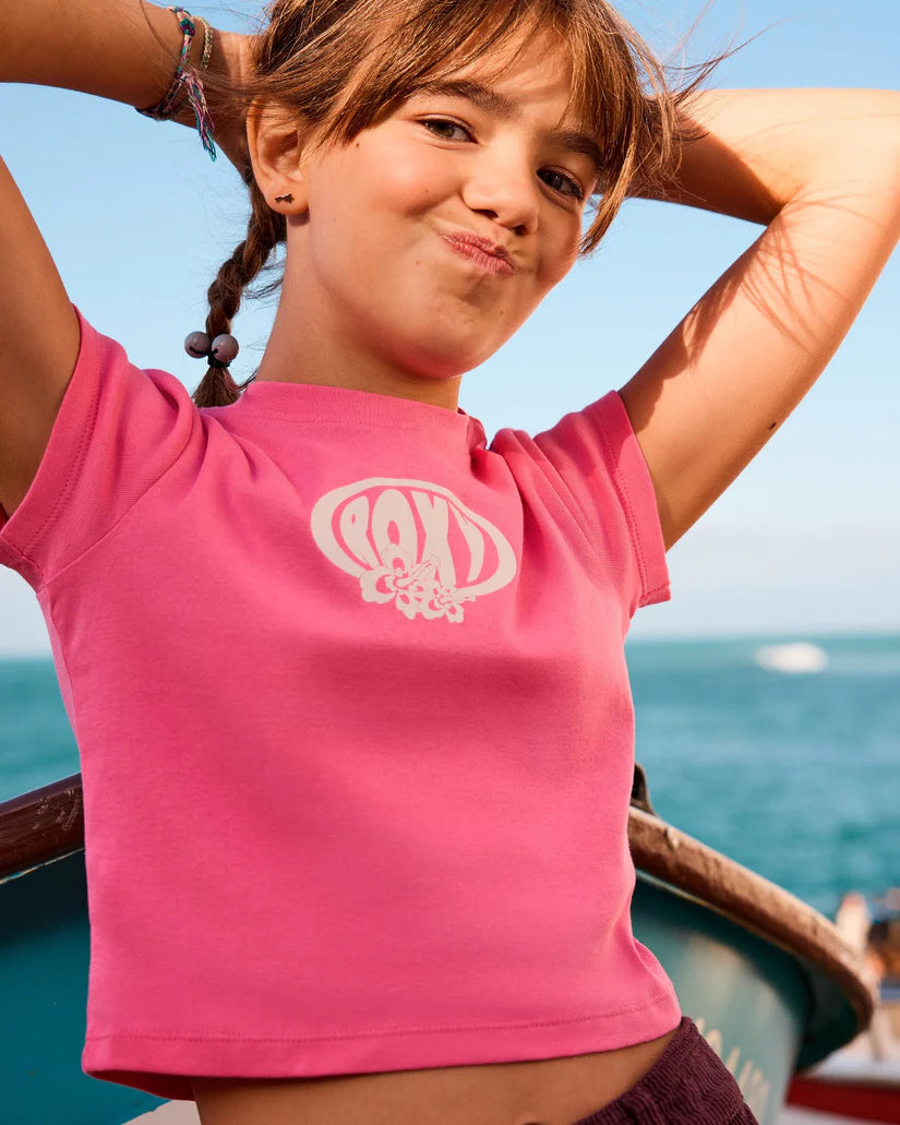 Roxy Baby One More Time  Girls Tee - Pink Cosmos