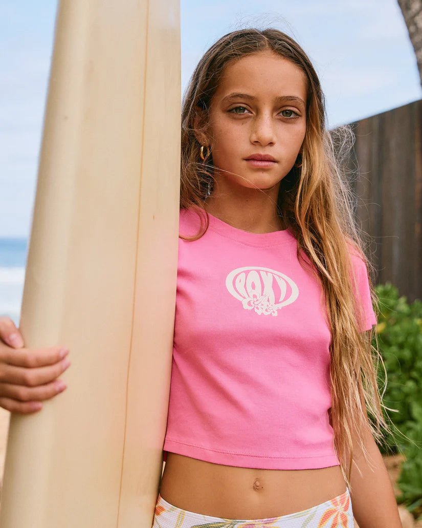 Roxy Baby One More Time  Girls Tee - Pink Cosmos