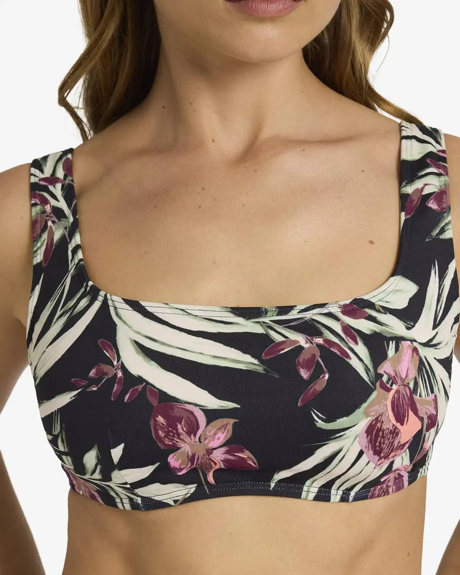 Roxy Beach Classic DCup Bikini Top - Anthracite Wind Swept Floral